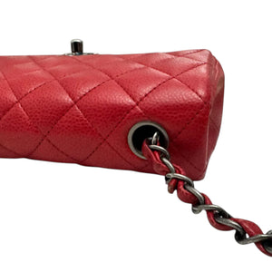 Rectangular Flap Mini Caviar Quilted Red SHW