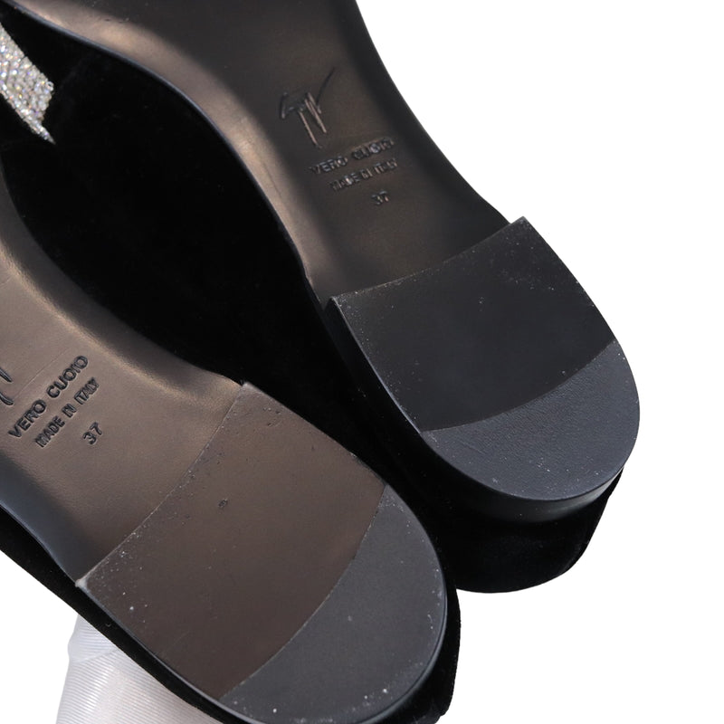 Dalila Loafer with Crystal Embellishing Black Size 37