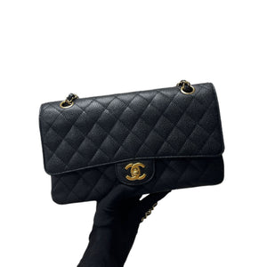 Classic Double Flap Caviar Medium Black GHW