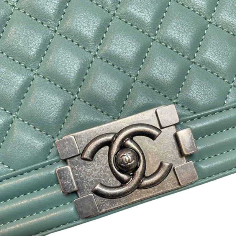 Boy Flap Medium Lambskin Quilted Light Blue RHW