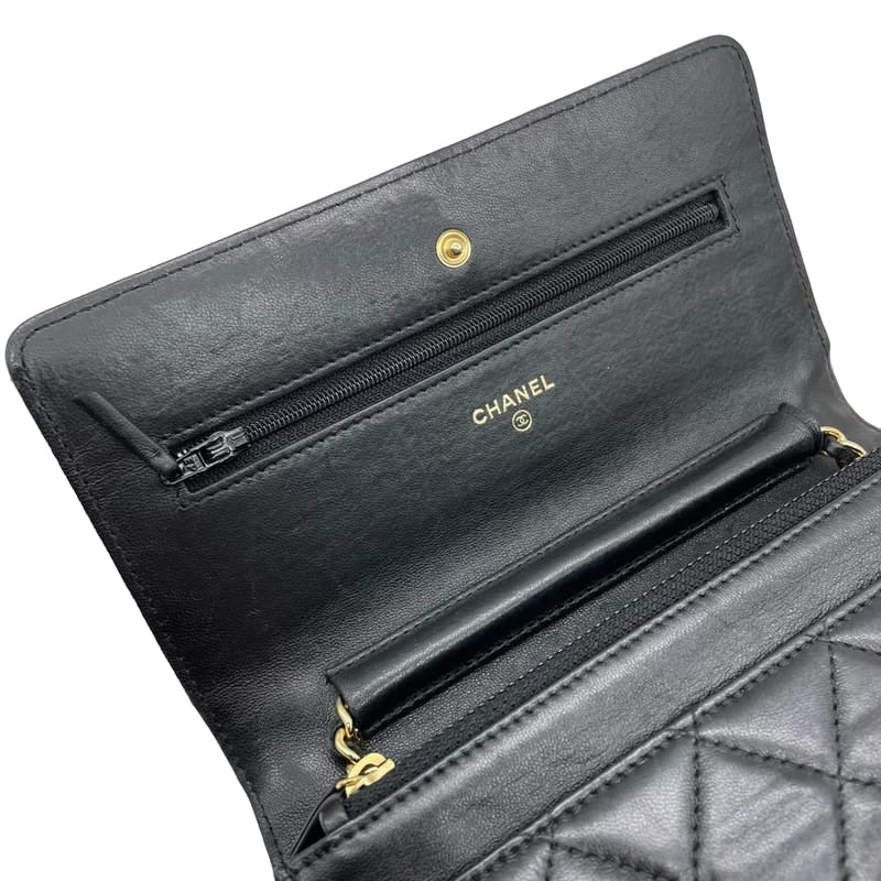 WOC Wallet on Chain Lambskin Black GHW