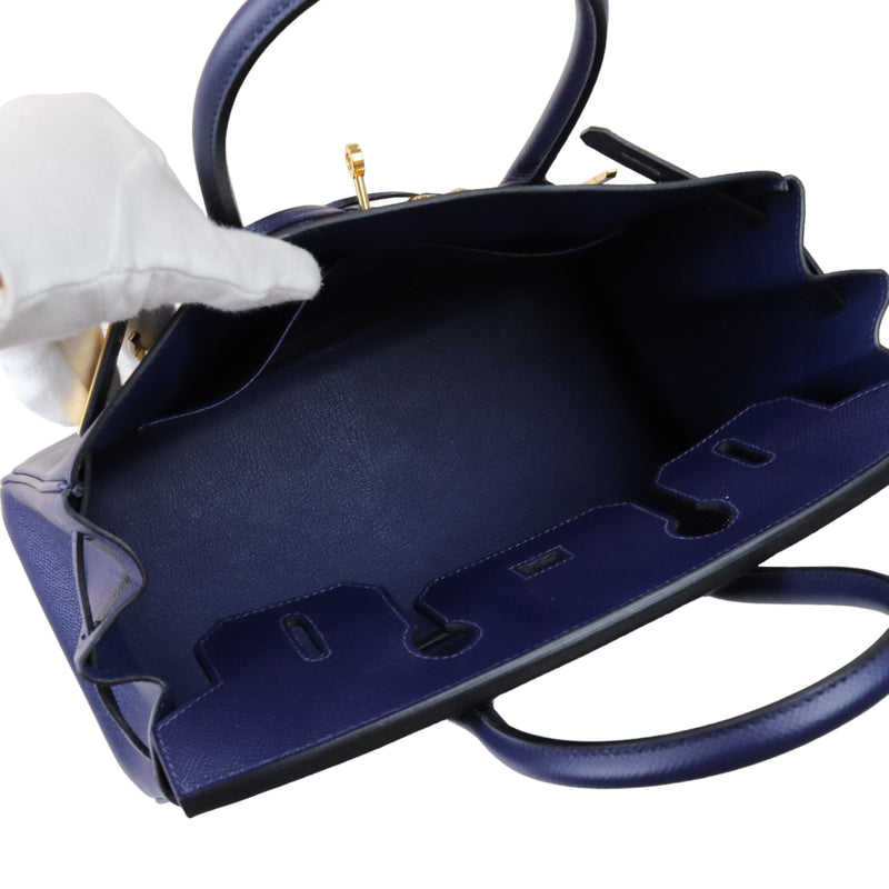 Hermes Birkin Bag 30cm Navy Blue Nuit Togo Gold Hardware