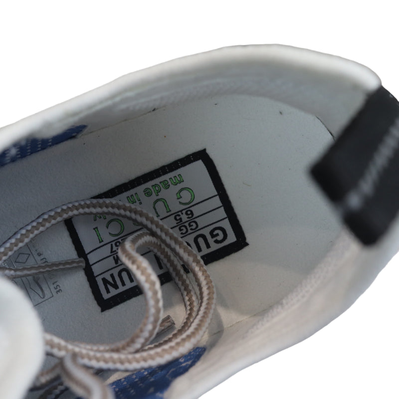 Run Sneakers Knit Fabric GG Monogram Blue White Size 6.5