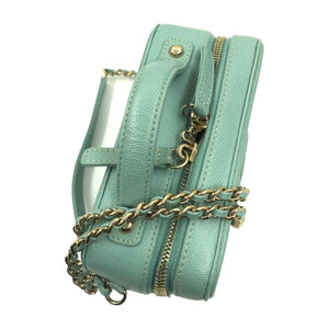 CC Filigree Vanity Case Small Caviar Tiffany Blue GHW