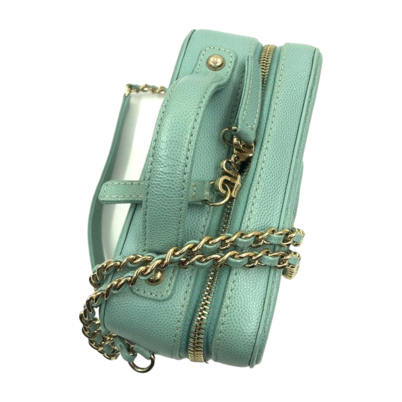 CC Filigree Vanity Case Small Caviar Tiffany Blue GHW