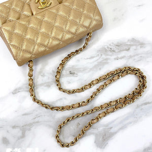 Mini 15C Rectangle Caviar Gold GHW