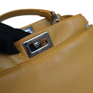 Mini Peekaboo Smooth Leather Satchel Mustard Yellow SHW