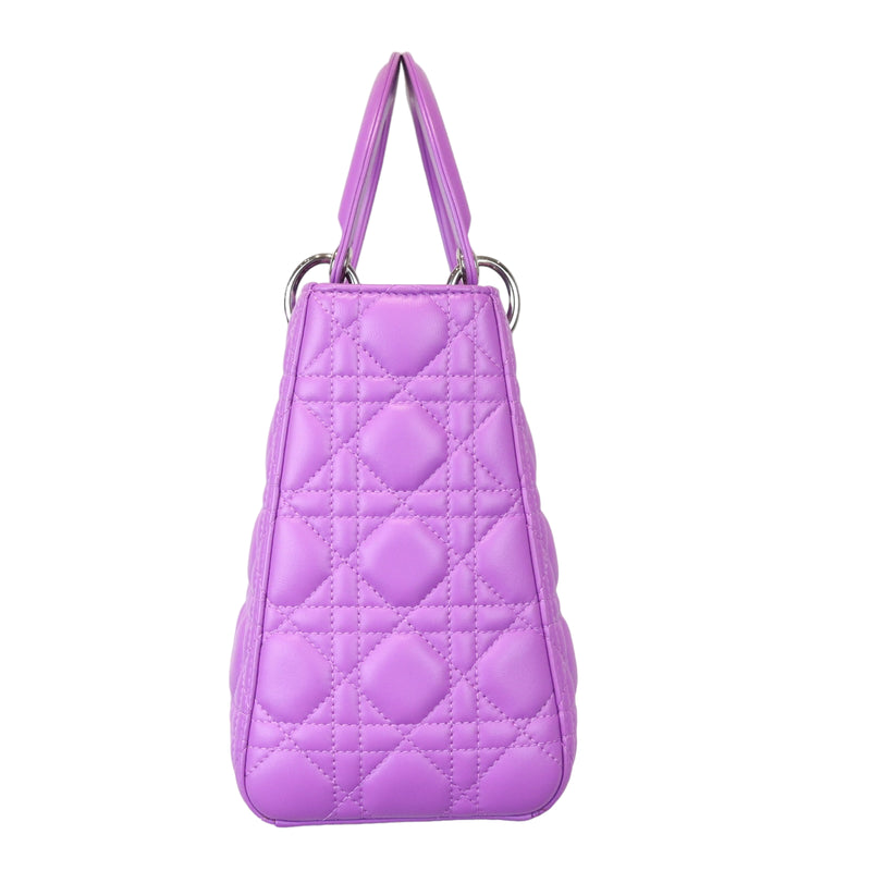 Medium Lady Dior Lambskin Purple SHW