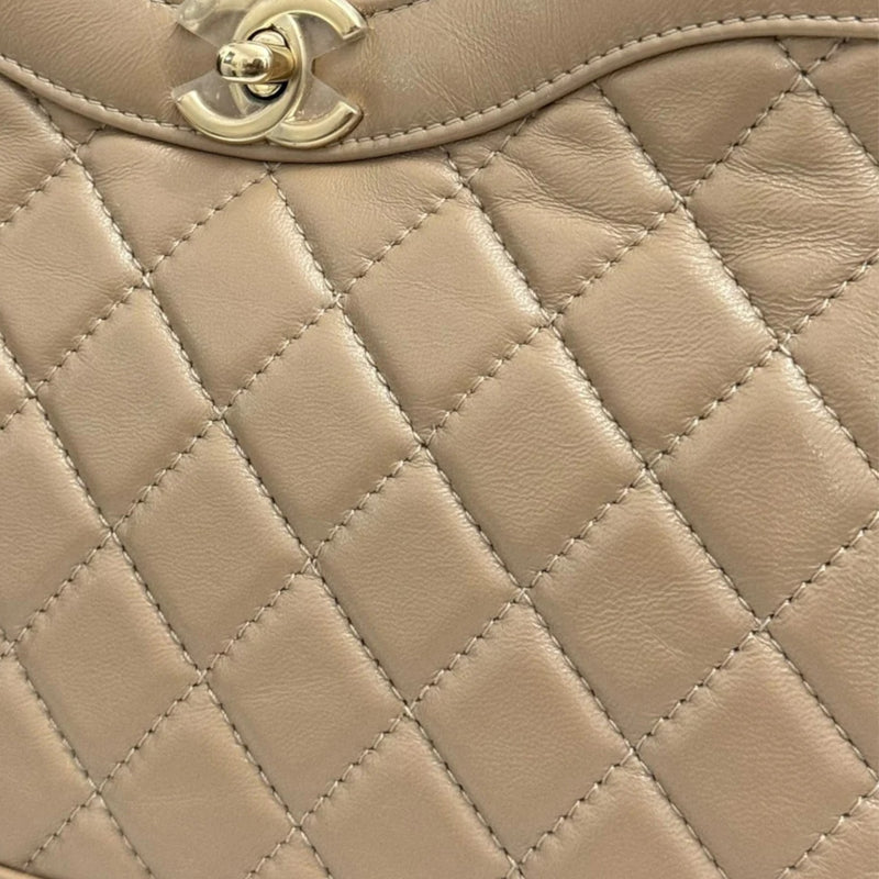 31 Shopping Tote Mini Crumpled Lambskin Dark Beige GHW