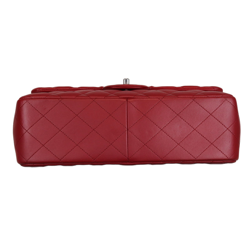 Double Flap Jumbo Lambskin Red SHW