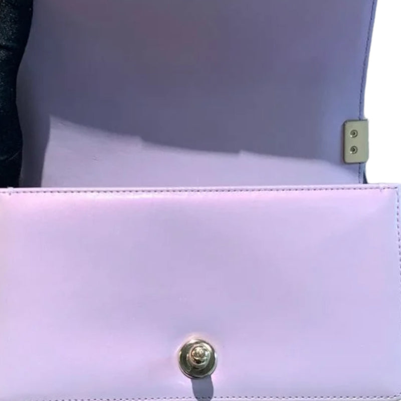 Boy Flap Small Lambskin Purple Patent SHW