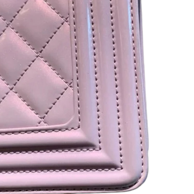 Boy Flap Small Lambskin Purple Patent SHW
