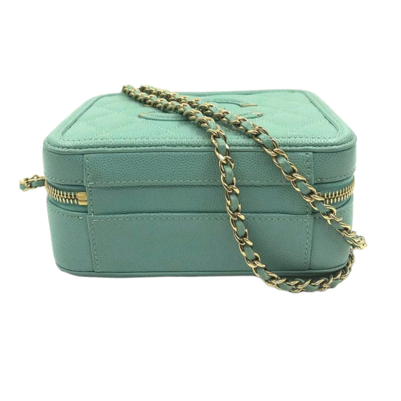 CC Filigree Vanity Case Small Caviar Tiffany Blue GHW