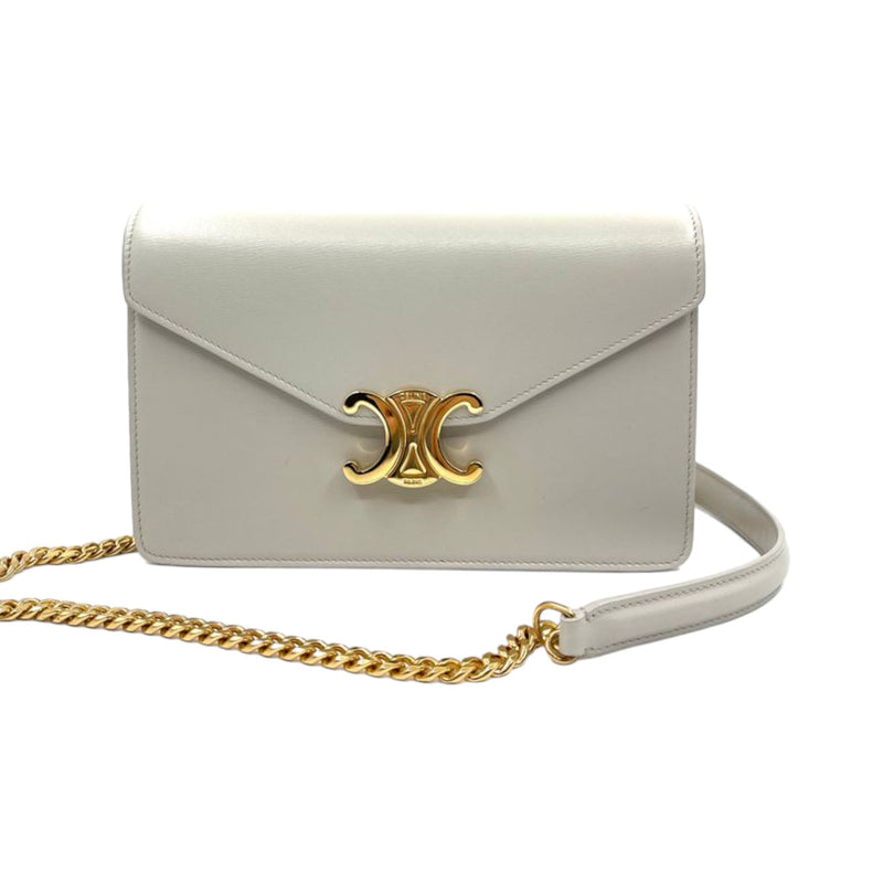 Triomphe Wallet on Chain Smooth Calfskin Off White GHW