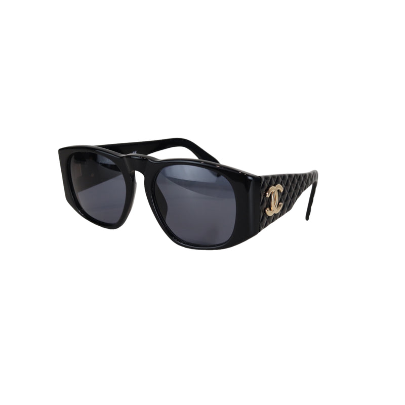 Quilted Sunglasses Black GHW