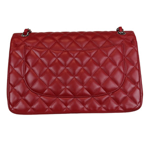 Double Flap Jumbo Lambskin Red SHW