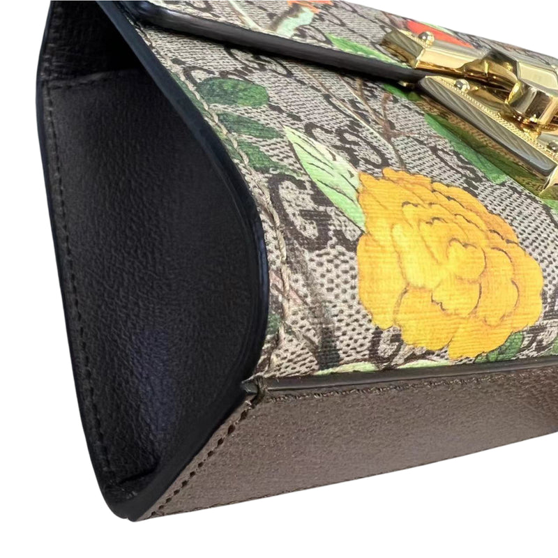 Small Padlock Shoulder GG Supreme Monogram Tian Beige Multicolor