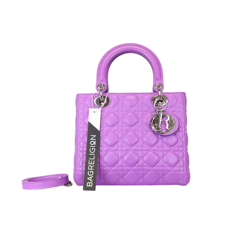 Medium Lady Dior Lambskin Purple SHW