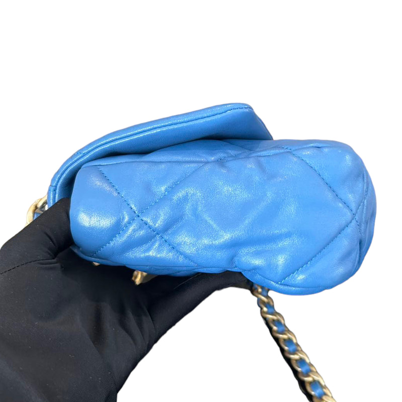Chanel 19 Quilted Blue Small MHW