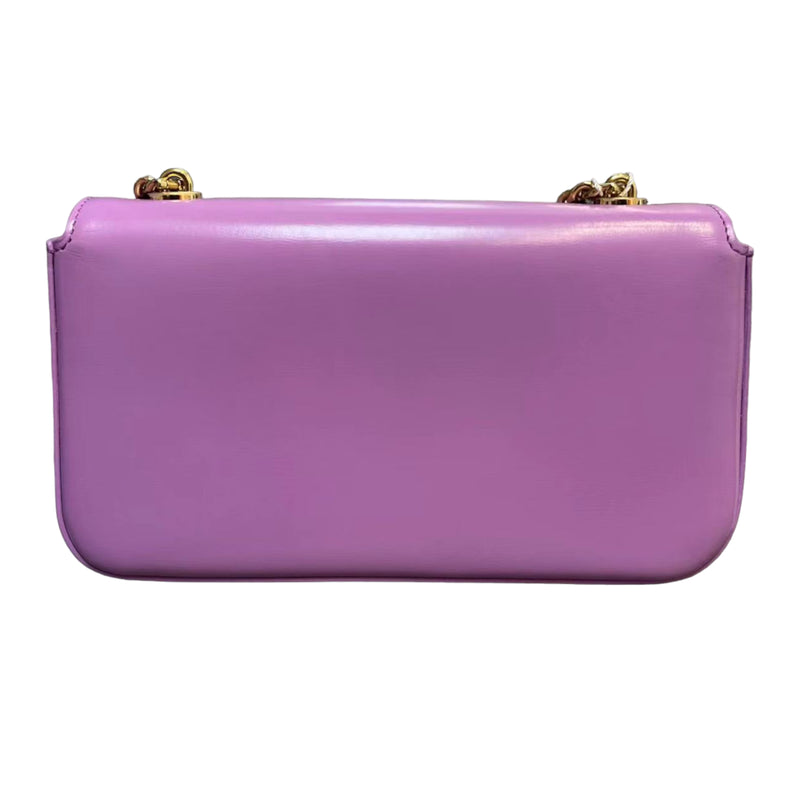 Shiny Calfskin Cuir Triomphe Chain Bag Purple GHW