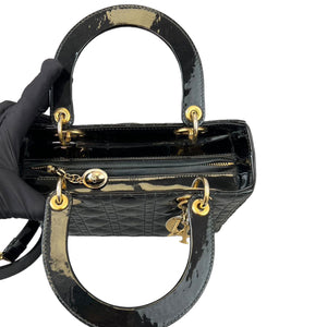 Lady Dior Medium Patent Black GHW