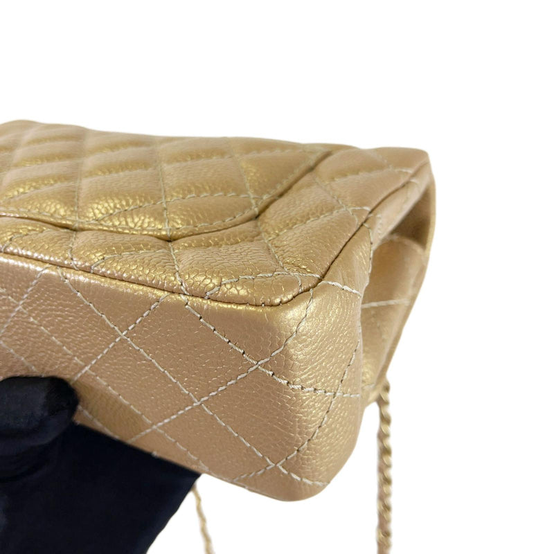 Mini 15C Rectangle Caviar Gold GHW