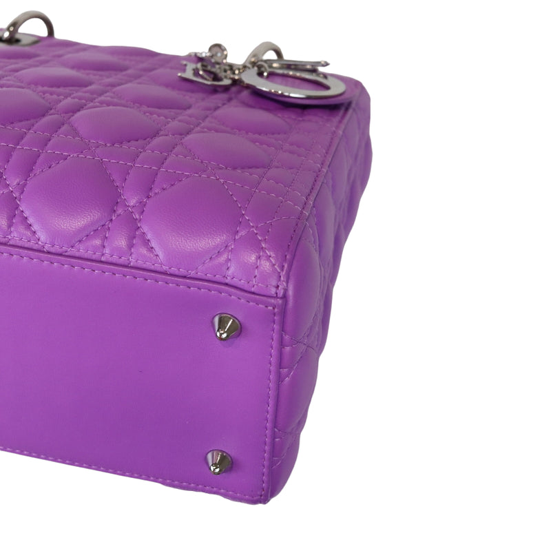 Medium Lady Dior Lambskin Purple SHW