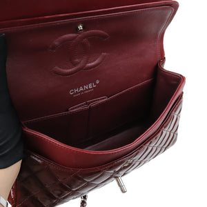 Medium Classic Flap Patent Burgundy SHW