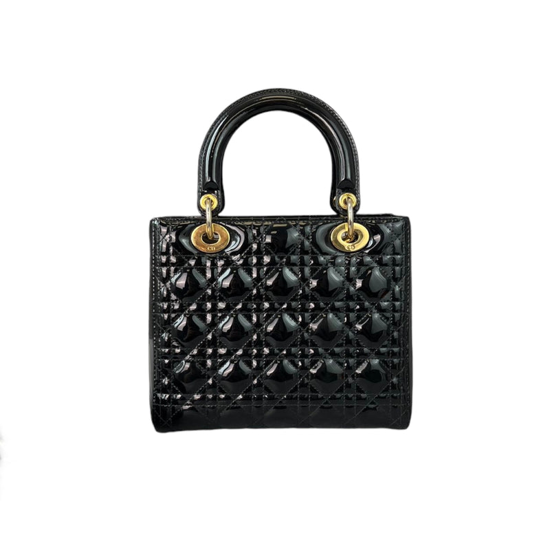 Lady Dior Medium Patent Black GHW