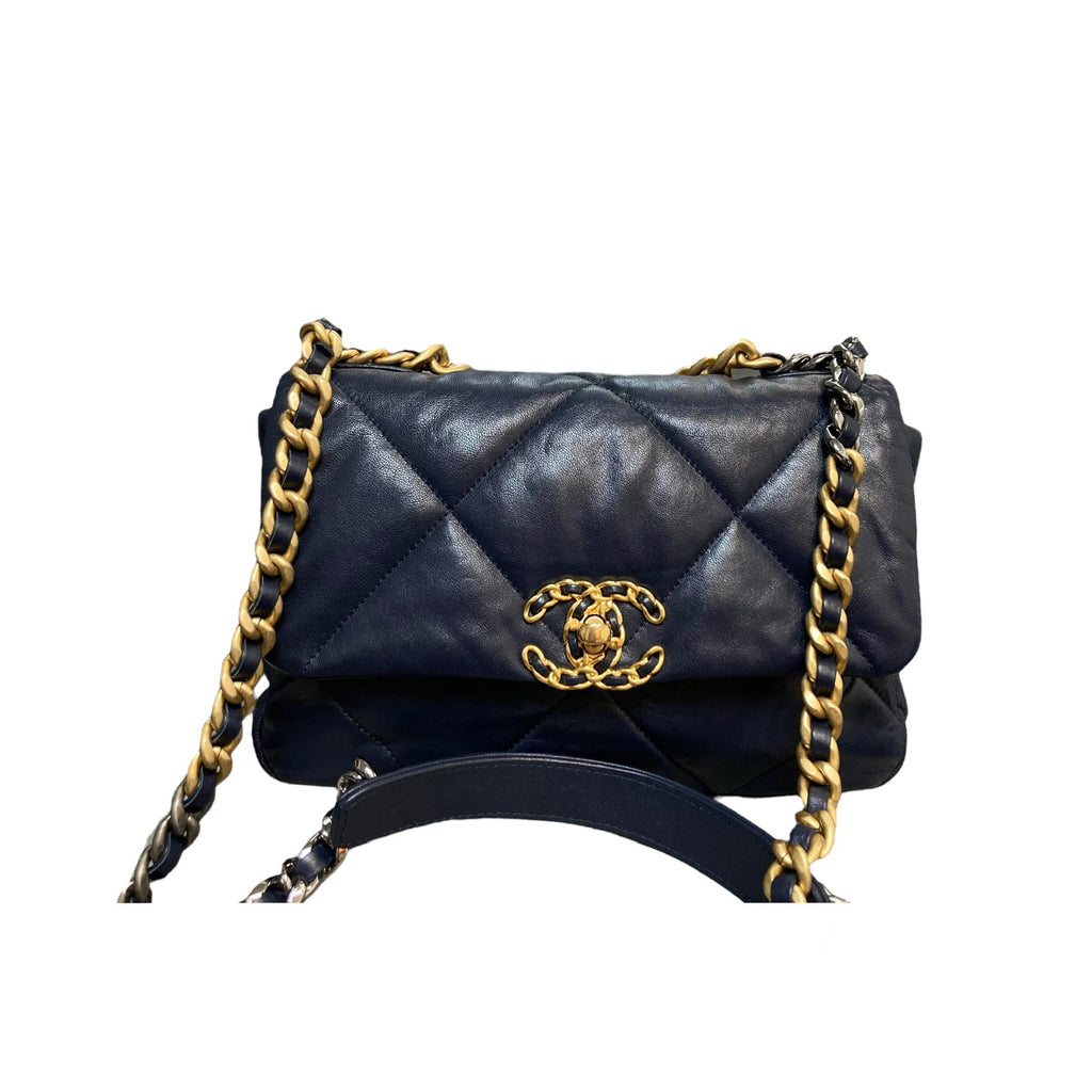 Chanel 19 Quilted Blue Large MHW