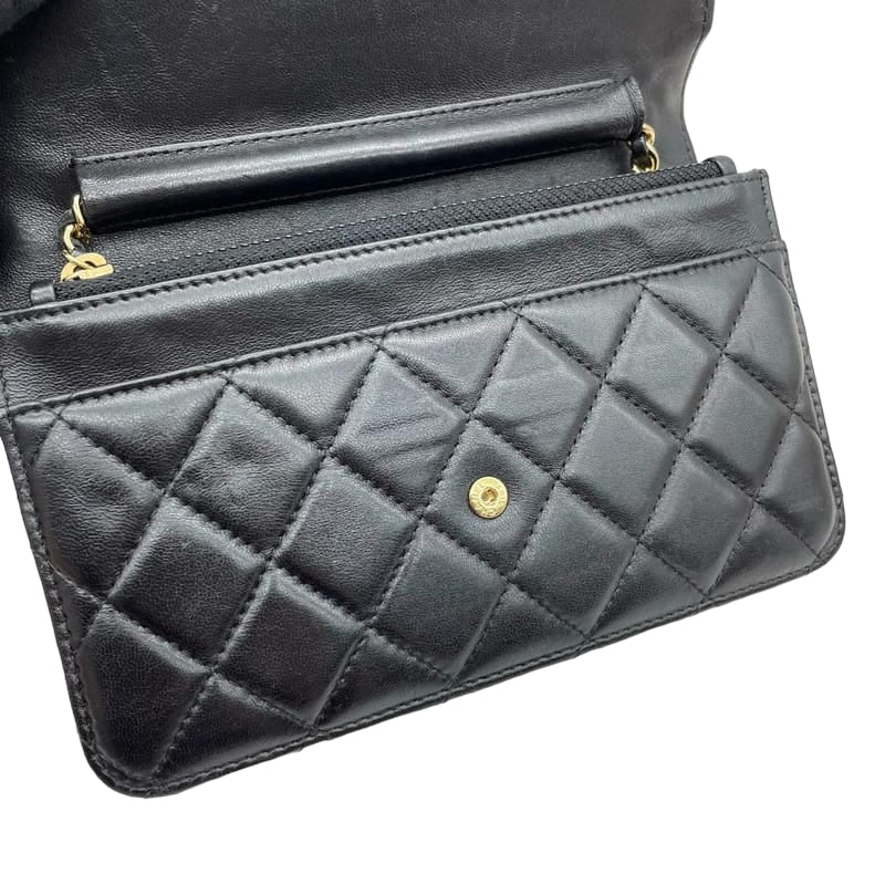 WOC Wallet on Chain Lambskin Black GHW