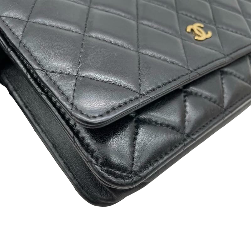 WOC Wallet on Chain Lambskin Black GHW