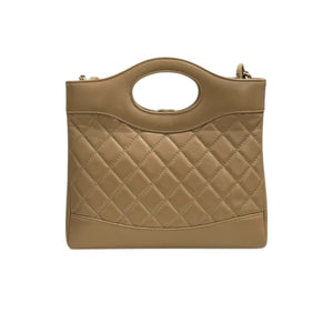 31 Shopping Tote Mini Crumpled Lambskin Dark Beige GHW