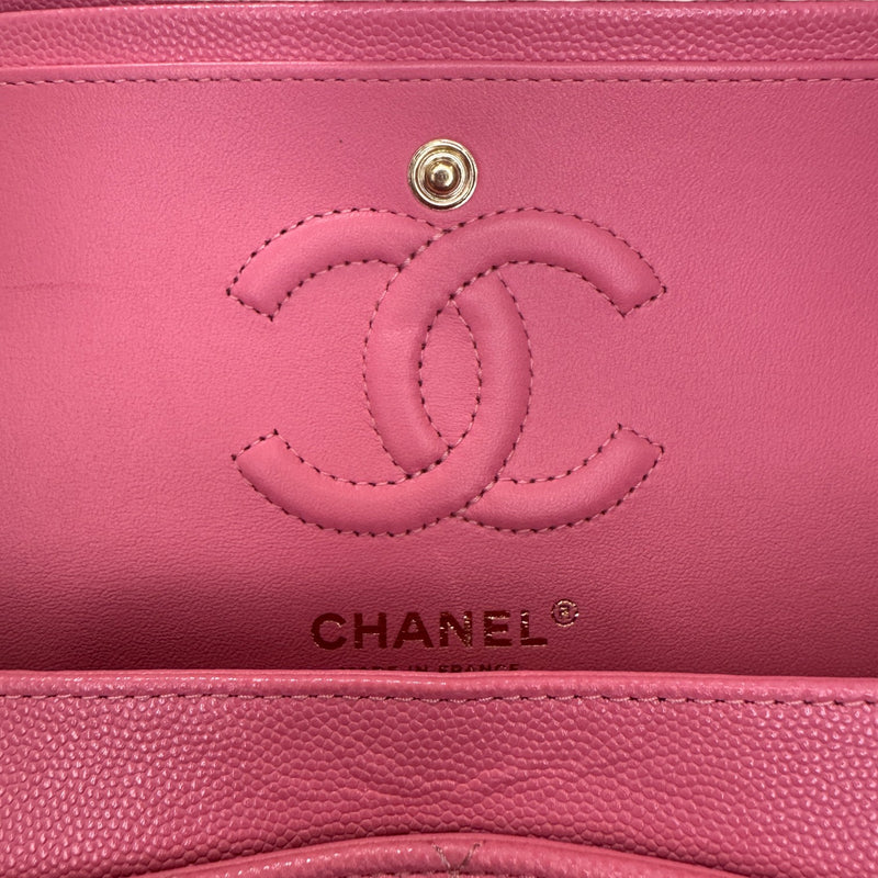 Classic Double Flap Small Caviar Quilted Pink SHW