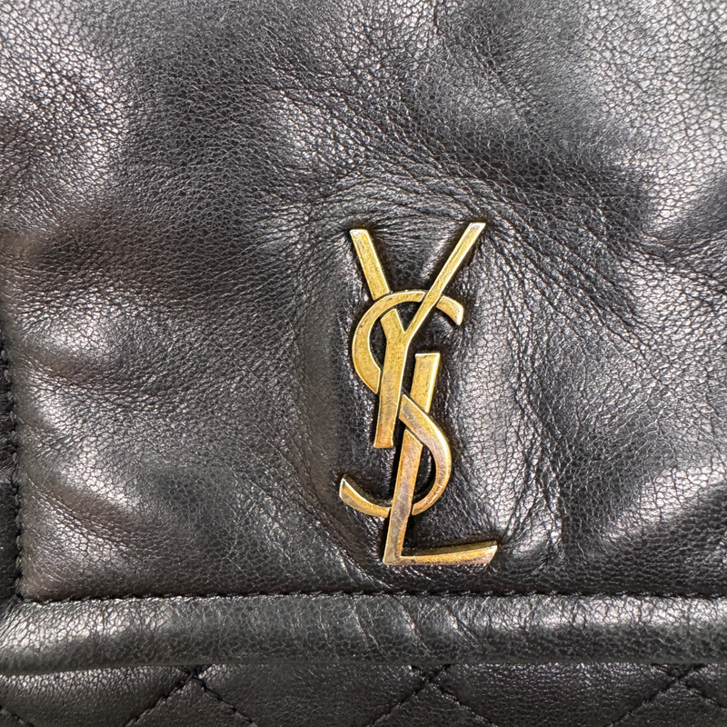 Nolita Mini Lambskin Quilted Monogram Black GHW