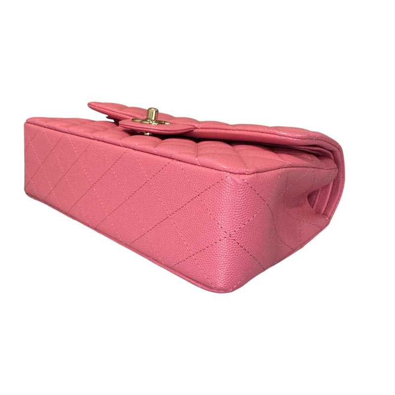Classic Double Flap Small Caviar Quilted Pink SHW