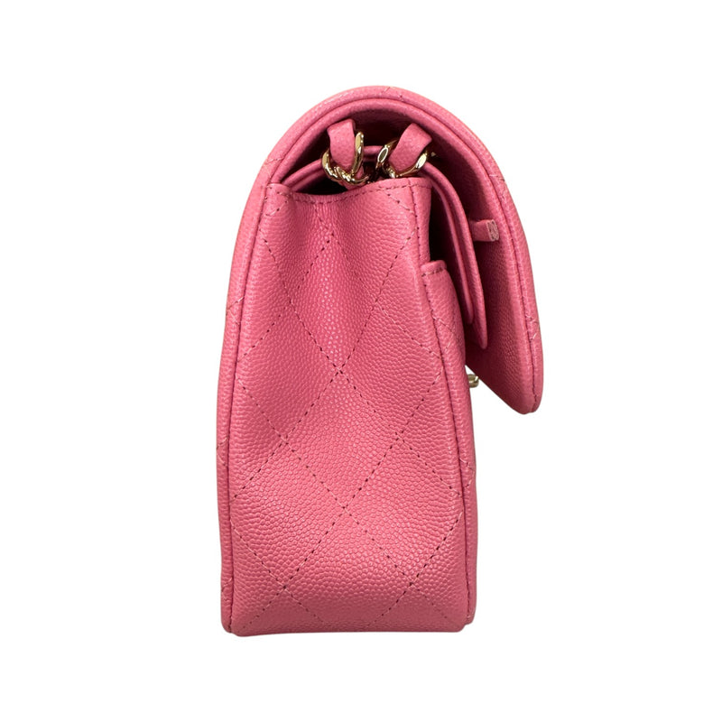 Classic Double Flap Small Caviar Quilted Pink SHW