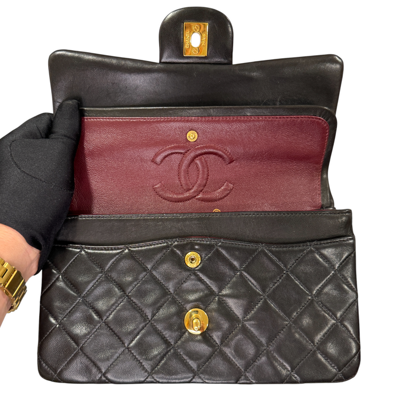 Classic Vintage Double Flap Small Lambskin Black GHW