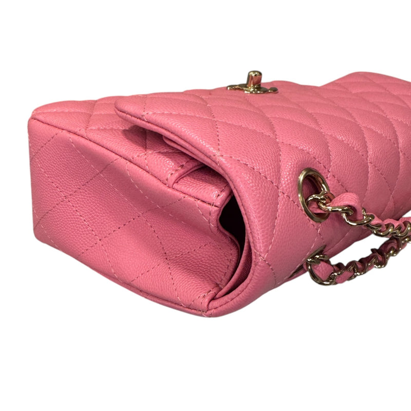 Classic Double Flap Small Caviar Quilted Pink SHW
