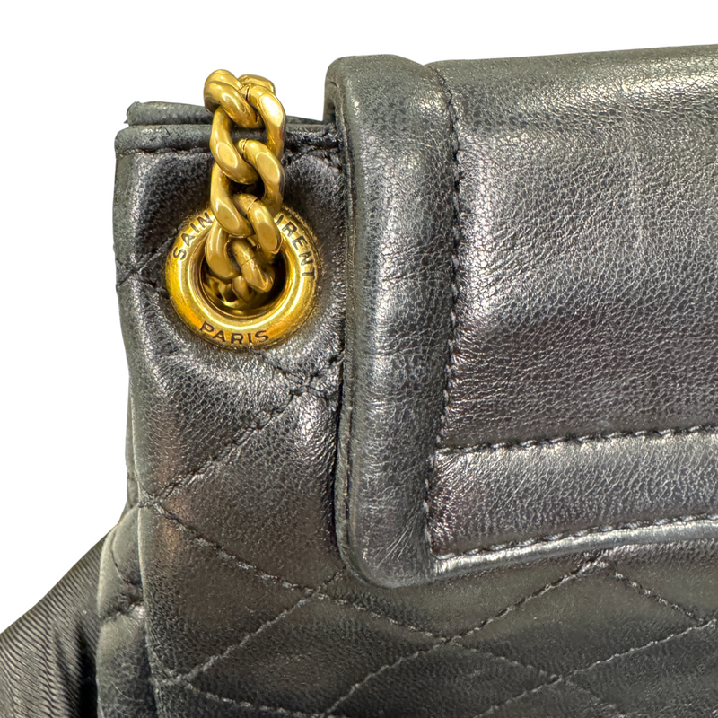 Nolita Mini Lambskin Quilted Monogram Black GHW
