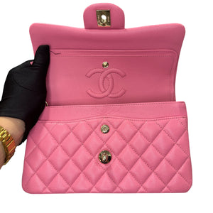 Classic Double Flap Small Caviar Quilted Pink SHW