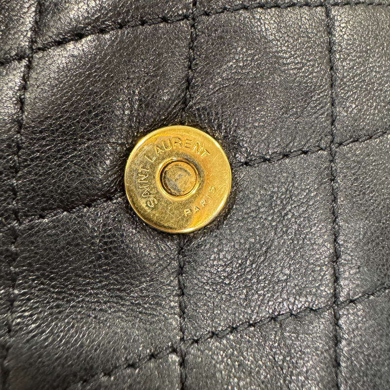 Nolita Mini Lambskin Quilted Monogram Black GHW