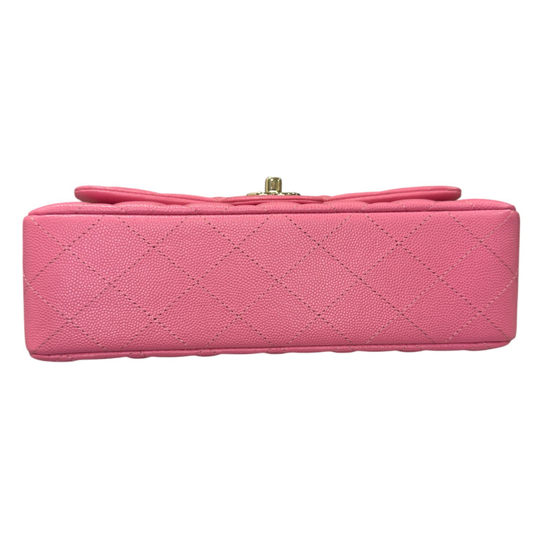 Classic Double Flap Small Caviar Quilted Pink SHW