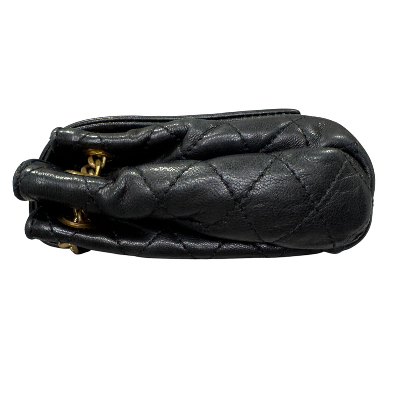 Nolita Mini Lambskin Quilted Monogram Black GHW