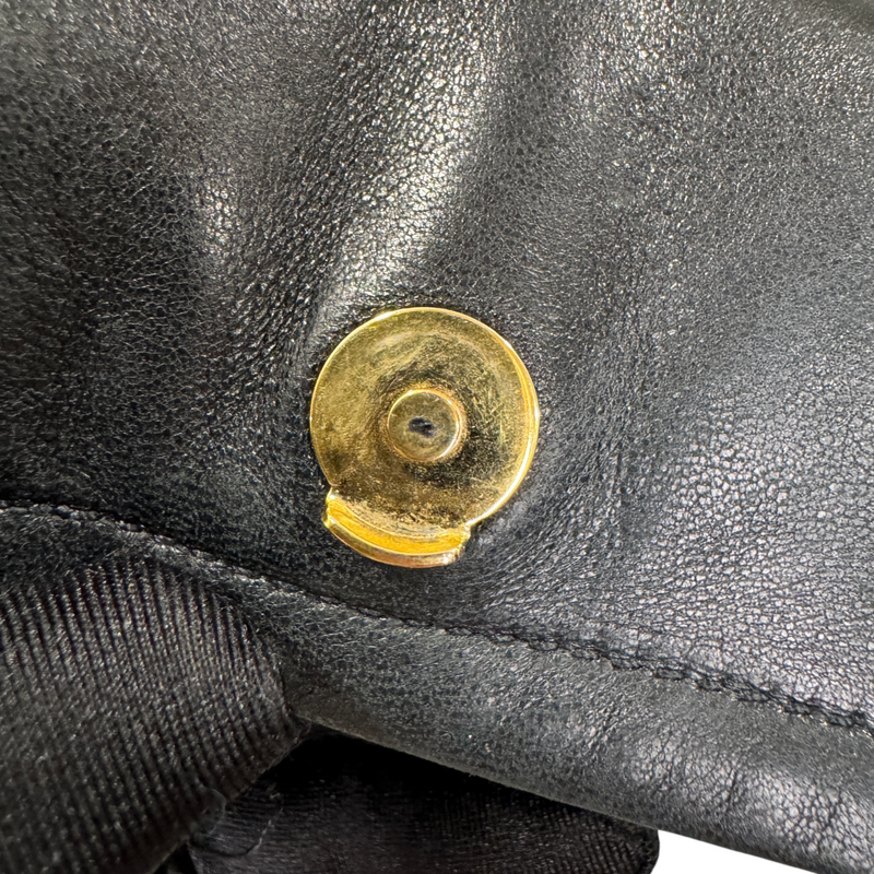 Nolita Mini Lambskin Quilted Monogram Black GHW