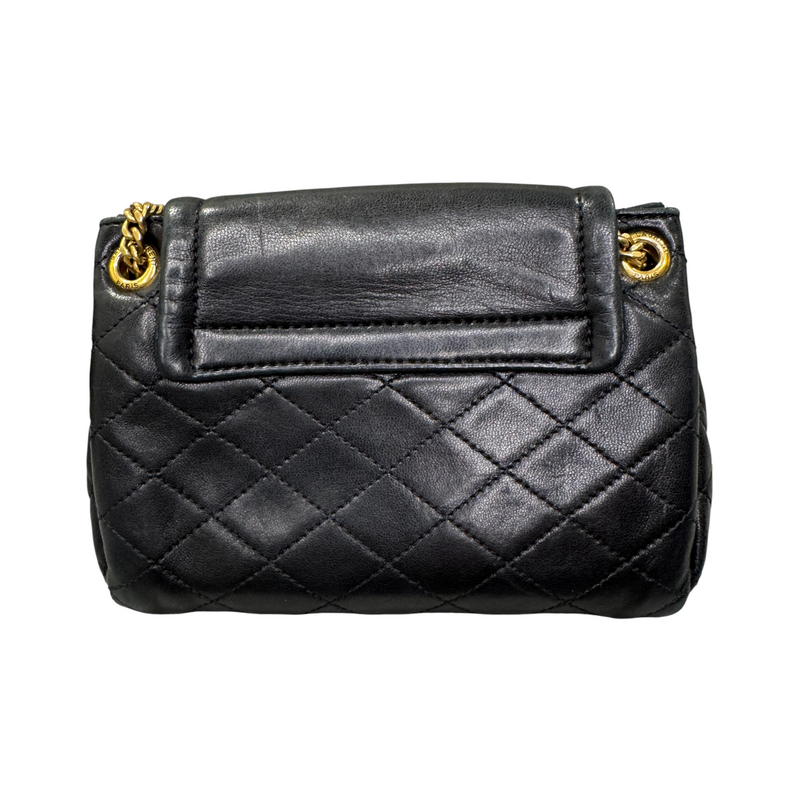 Nolita Mini Lambskin Quilted Monogram Black GHW
