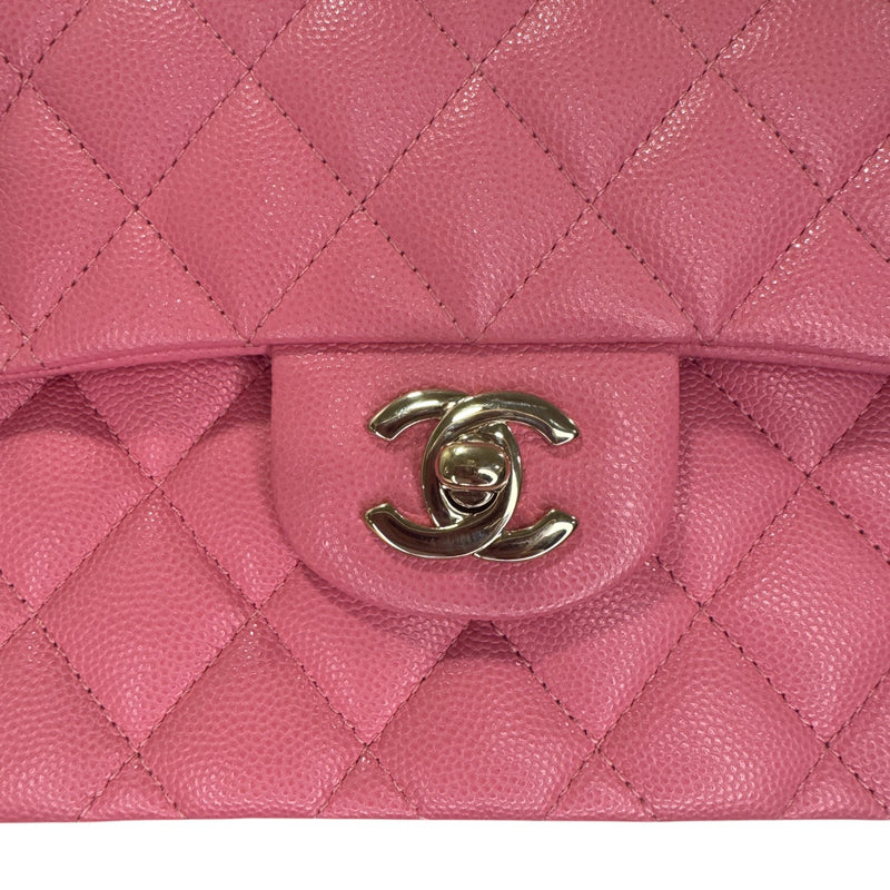 Classic Double Flap Small Caviar Quilted Pink SHW