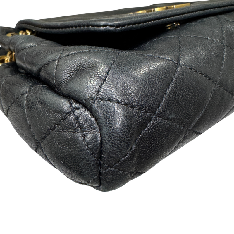 Nolita Mini Lambskin Quilted Monogram Black GHW