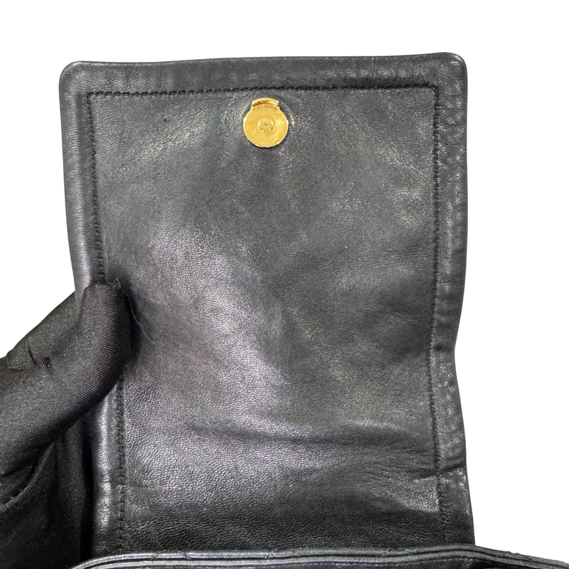 Nolita Mini Lambskin Quilted Monogram Black GHW