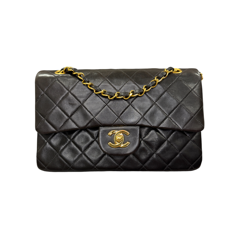 Classic Vintage Double Flap Small Lambskin Black GHW